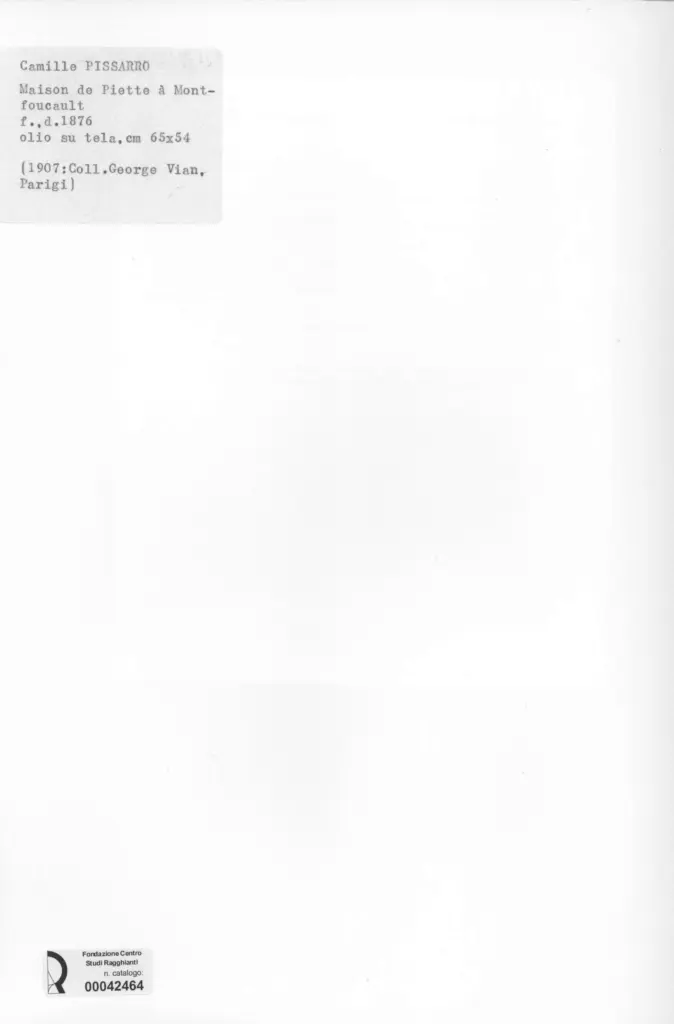 Anonimo , Pissarro, Camille - sec. XIX - Maison de Piette &agrave; Montfoucault , retro