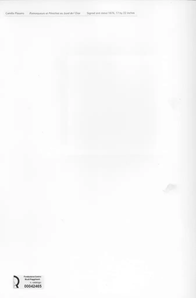 Anonimo , Pissarro, Camille - sec. XIX - Remorqueurs et P&eacute;niches au bord de l'Oise , retro