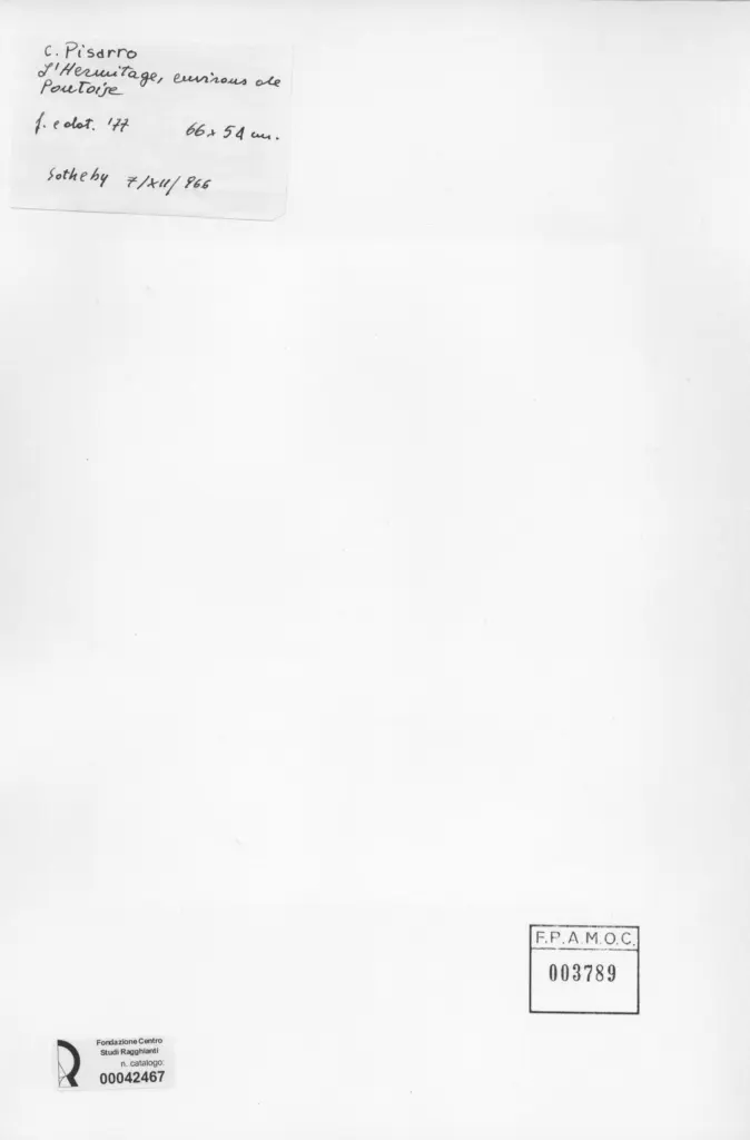 Anonimo , Pissarro, Camille - sec. XIX - L'Ermitage, Pontoise , retro