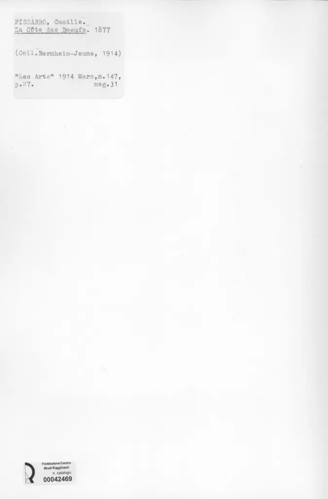 Anonimo , Pissarro, Camille - sec. XIX - La cote des Boeufs , retro