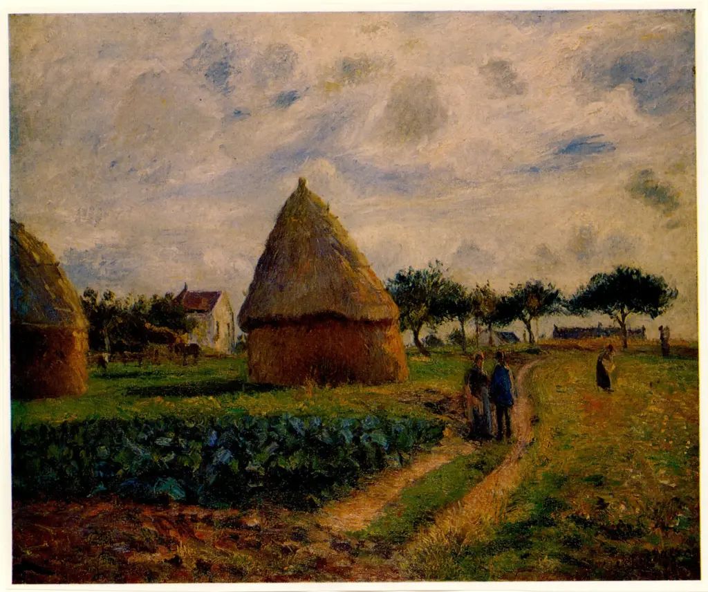 Anonimo , Pissarro, Camille - sec. XIX - Paesaggio e covoni di grano , fronte