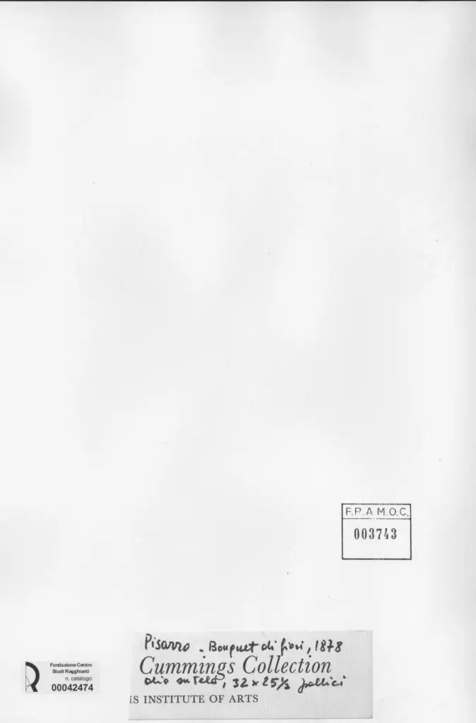 Anonimo , Pissarro, Camille - sec. XIX - Bouquet di fiori , retro