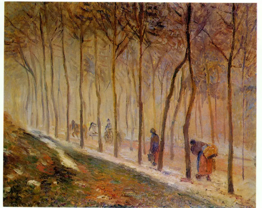 Anonimo , Pissarro, Camille - sec. XIX - La route, effet de neige , fronte