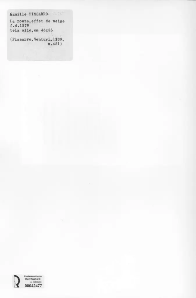 Anonimo , Pissarro, Camille - sec. XIX - La route, effet de neige , retro