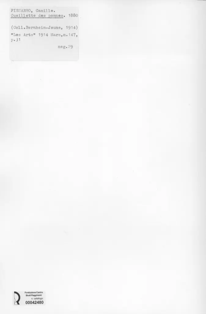 Anonimo , Pissarro, Camille - sec. XIX - Cueillette des Pommes , retro