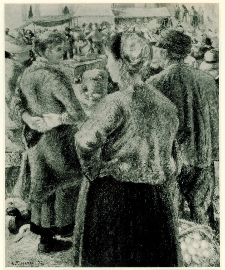 Anonimo , Pissarro, Camille - sec. XIX - Il mercato del pollame , fronte