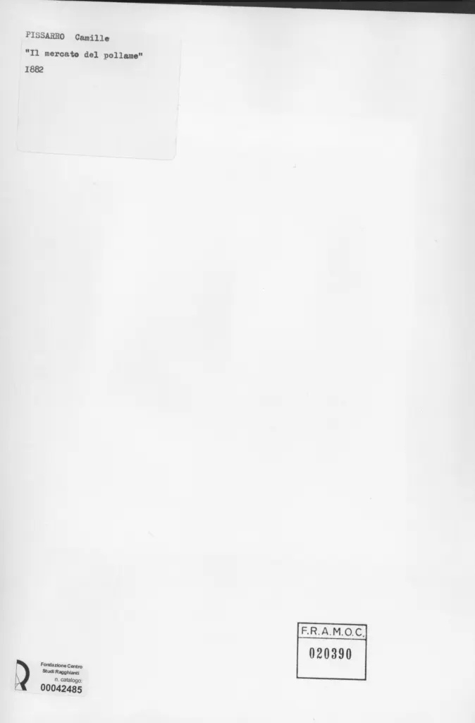 Anonimo , Pissarro, Camille - sec. XIX - Il mercato del pollame , retro