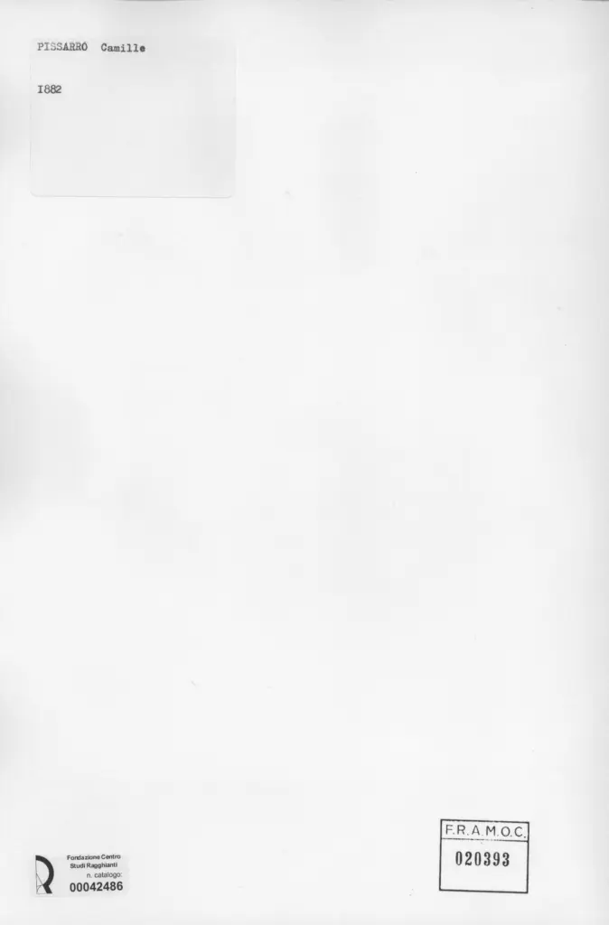 Anonimo , Pissarro, Camille - sec. XIX - Donna che lavora nei campi , retro