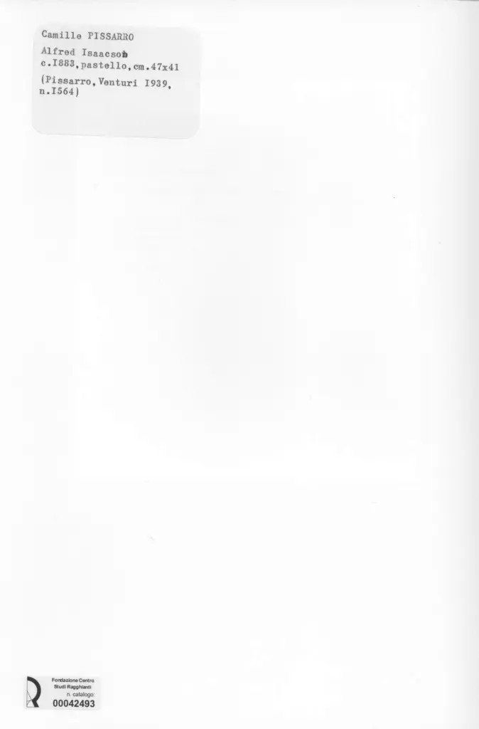 Anonimo , Pissarro, Camille - sec. XIX - Alfred Isaacson , retro