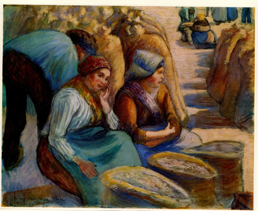 Anonimo , Pissarro, Camille - sec. XIX - March&eacute; au bl&eacute;