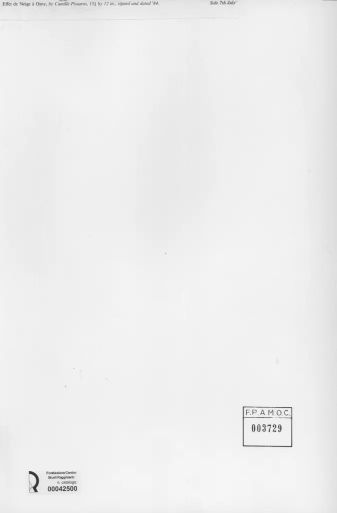 Anonimo , Pissarro, Camille - sec. XIX - Effet de neige &agrave; Osny , retro