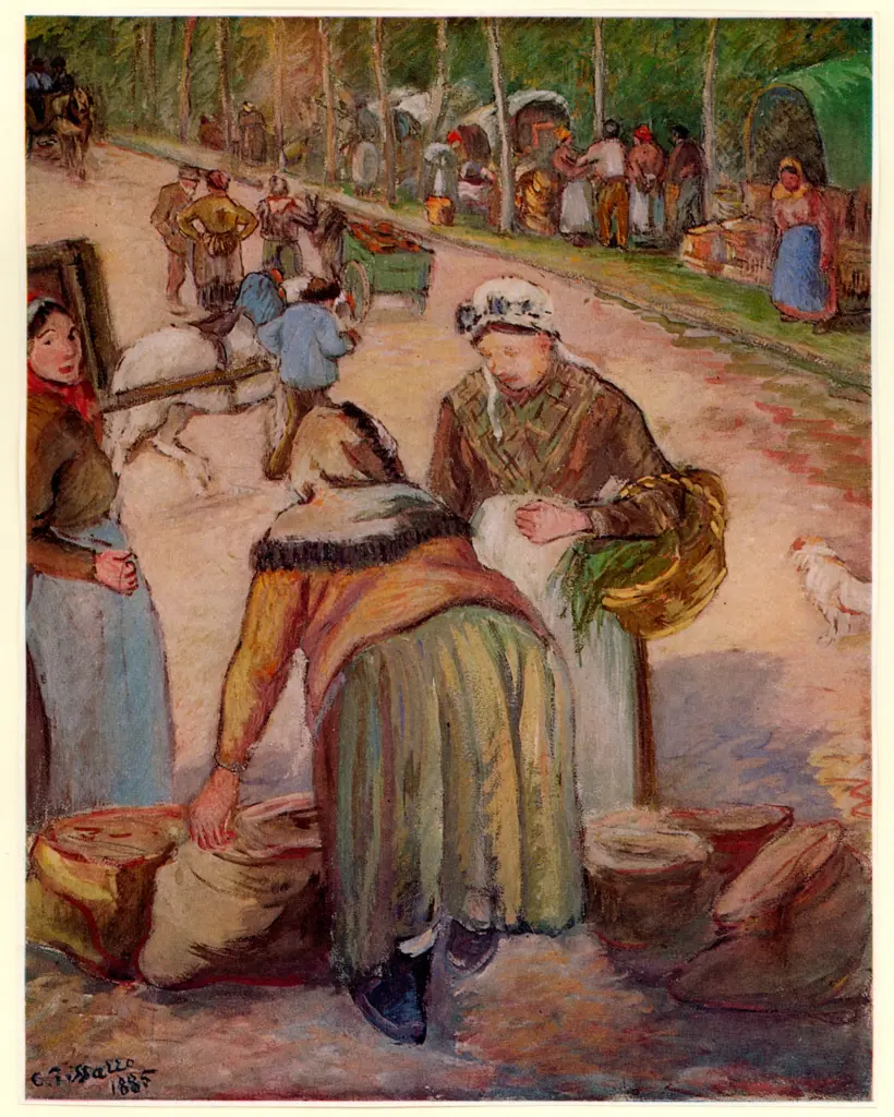 Anonimo , Pissarro, Camille - sec. XIX - Le march&eacute;, Boulevard des Fasse's, Pontoise , fronte