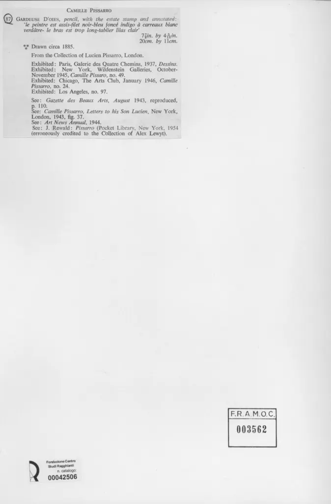 Anonimo , Pissarro, Camille - sec. XIX - Gardeuse D'oies , retro