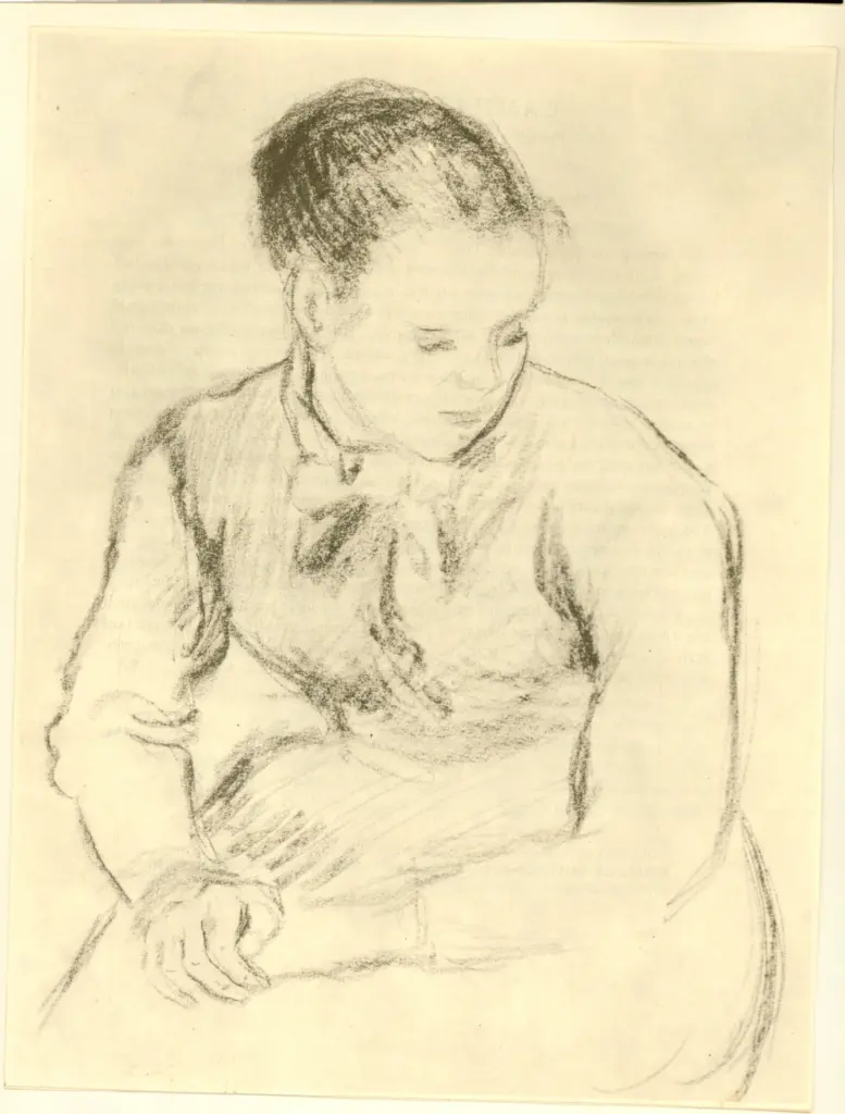Anonimo , Pissarro, Camille - sec. XIX - Disegno di donna , fronte