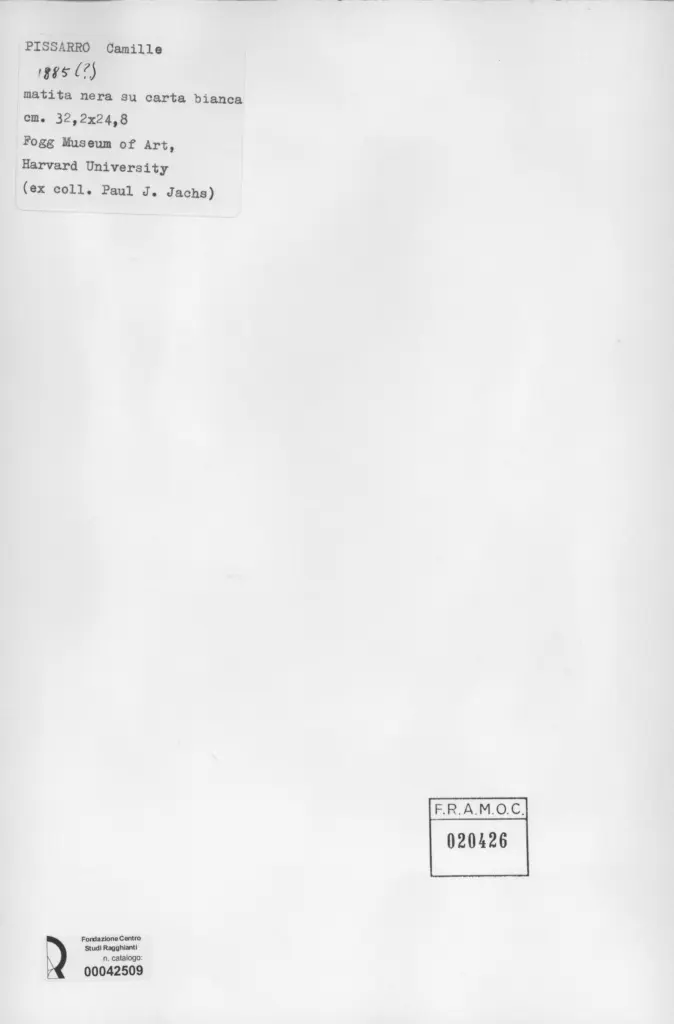 Anonimo , Pissarro, Camille - sec. XIX - Disegno di donna , retro