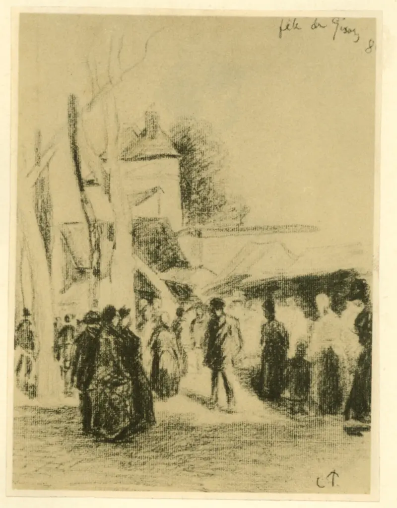 Anonimo , Pissarro, Camille - sec. XIX - La fiera di Gisors