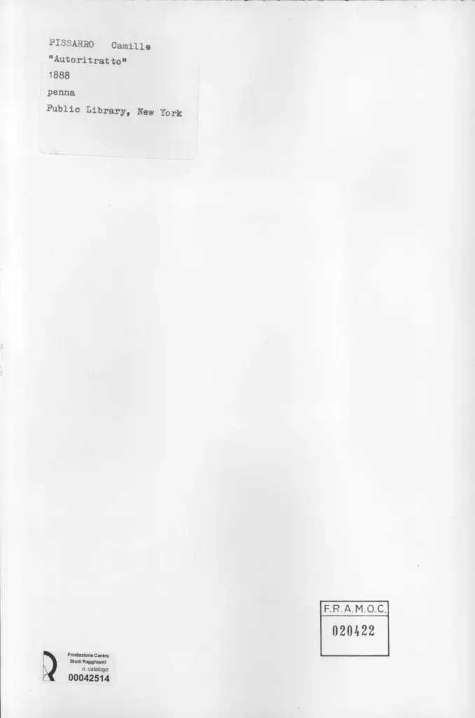 Anonimo , Pissarro, Camille - sec. XIX - Autoritratto , retro