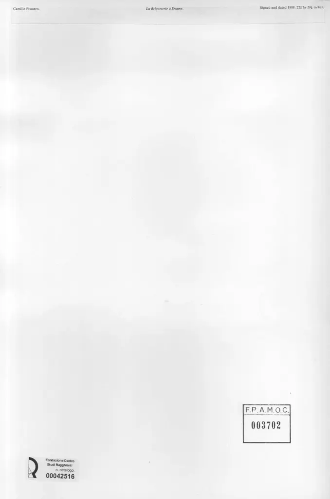 Anonimo , Pissarro, Camille - sec. XIX - La briqueterie &agrave; Eragny , retro