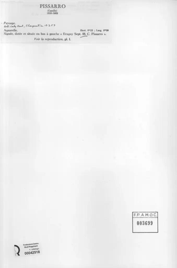 Anonimo , Pissarro, Camille - sec. XIX - Paysage , retro