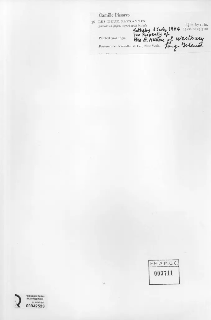 Anonimo , Pissarro, Camille - sec. XIX - Les deux paysannes , retro