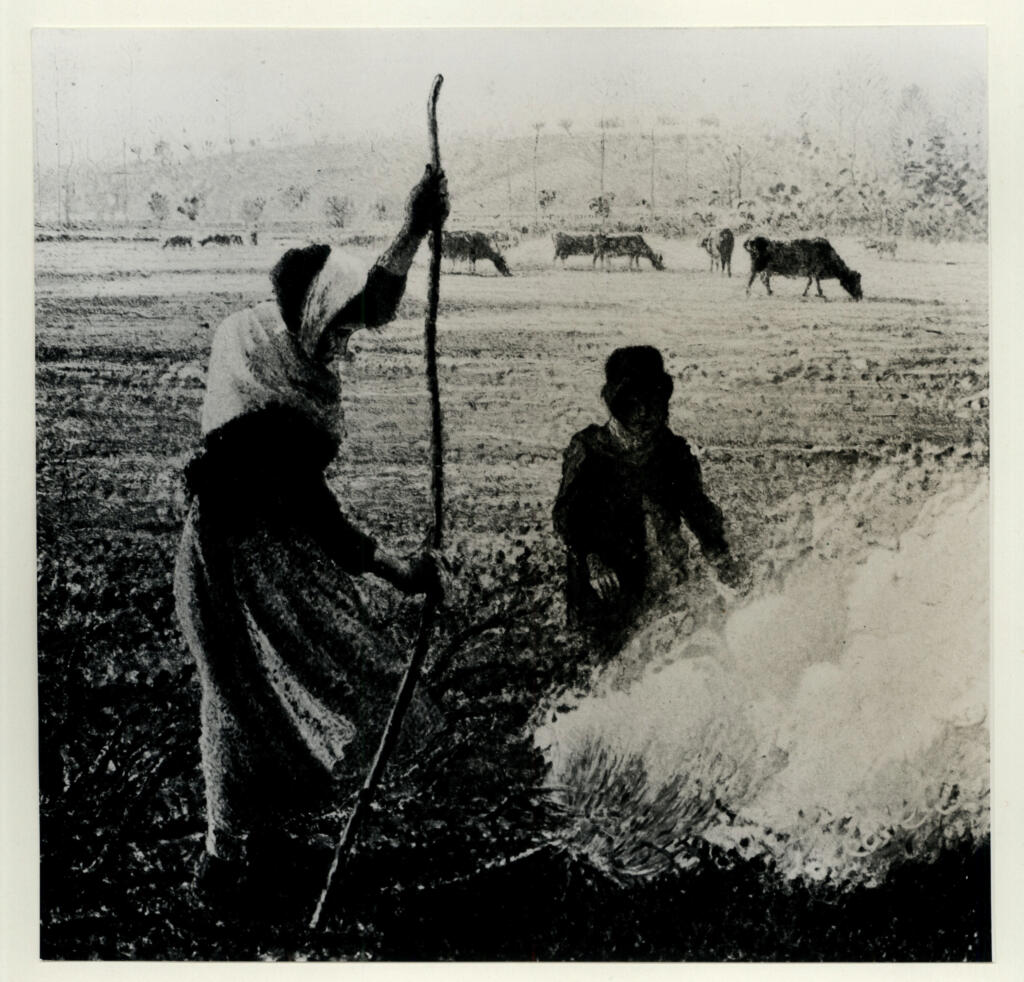 Anonimo , Pissarro, Camille - sec. XIX - Brûleuses d'herbe , fronte