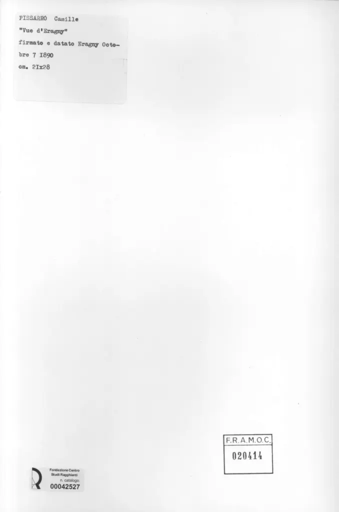 Anonimo , Pissarro, Camille - sec. XIX - Vue d'Eragny , retro