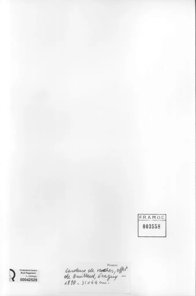 Anonimo , Pissarro, Camille - sec. XIX - Gardeuse de vaches, effet de brouillard, &Eacute;ragny , retro