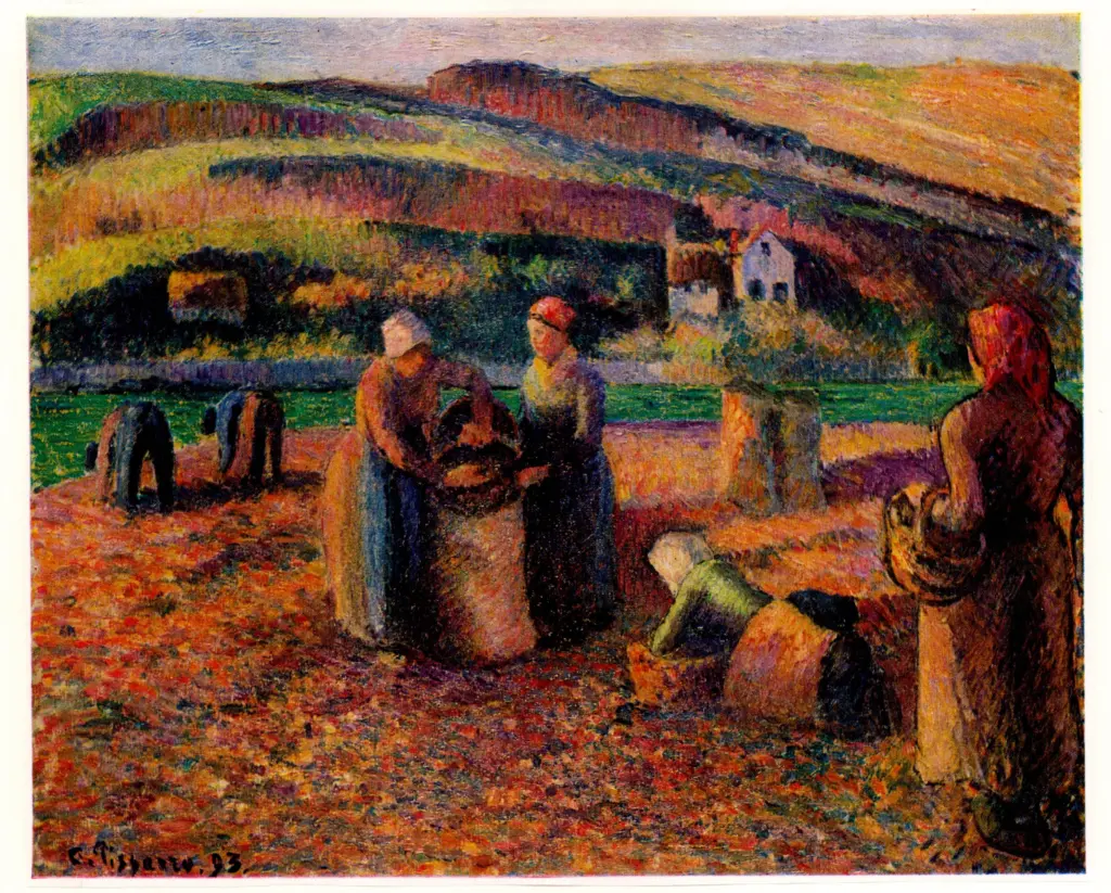 Anonimo , Pissarro, Camille - sec. XIX - La r&eacute;colte des pommes de terre