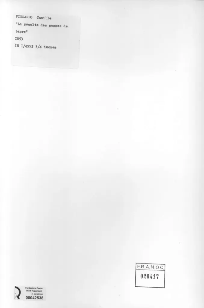 Anonimo , Pissarro, Camille - sec. XIX - La r&eacute;colte des pommes de terre , retro