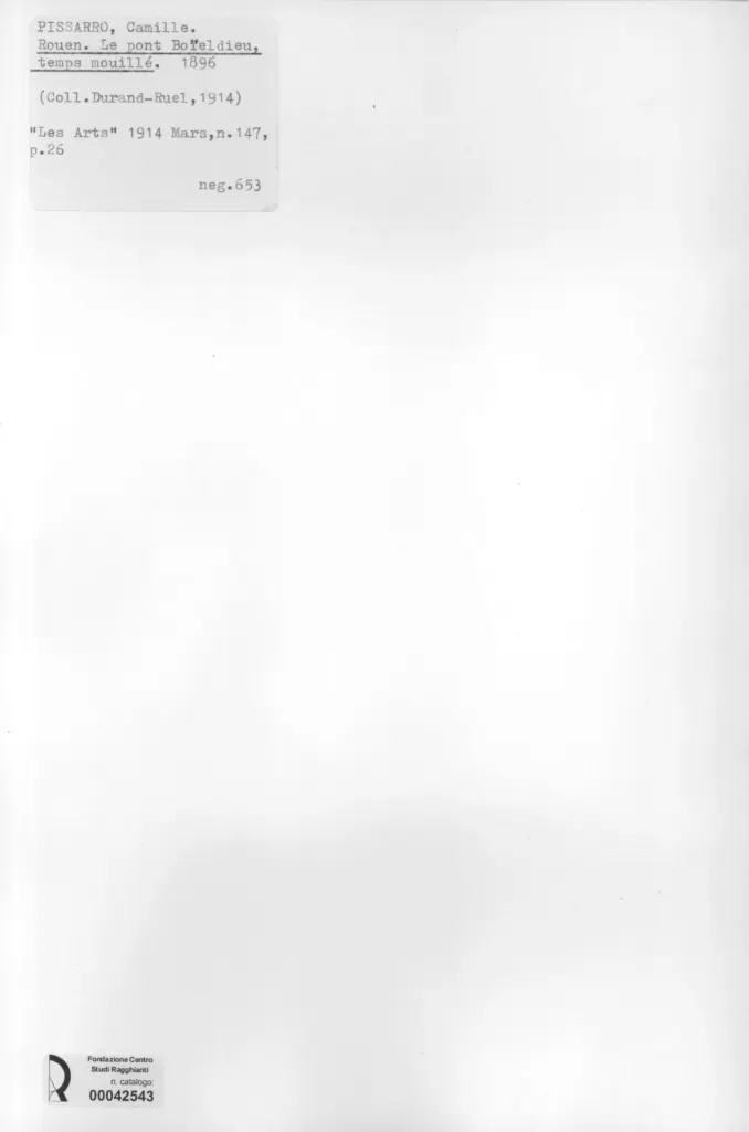 Anonimo , Pissarro, Camille - sec. XIX - Rouen. Le pont Boieldieu, temp mouill&eacute; , retro