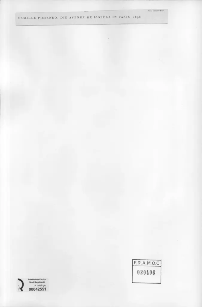 Durand-Ruel , Pissarro, Camille - sec. XIX - Die Avenue de l'Op&eacute;ra in Paris , retro