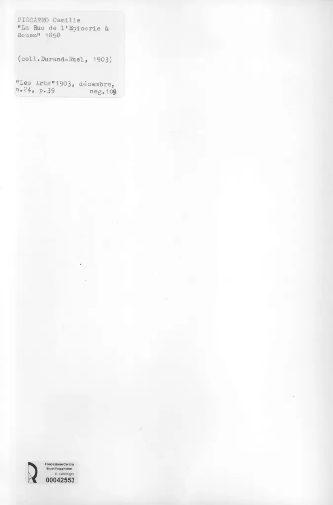 Anonimo , Pissarro, Camille - sec. XIX - La Rue de l'Epicerie &agrave; Rouen , retro