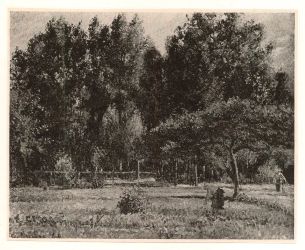 Anonimo , Pissarro, Camille - sec. XIX - Les peupliers. Apr&egrave;s midi &agrave; Eragny , fronte
