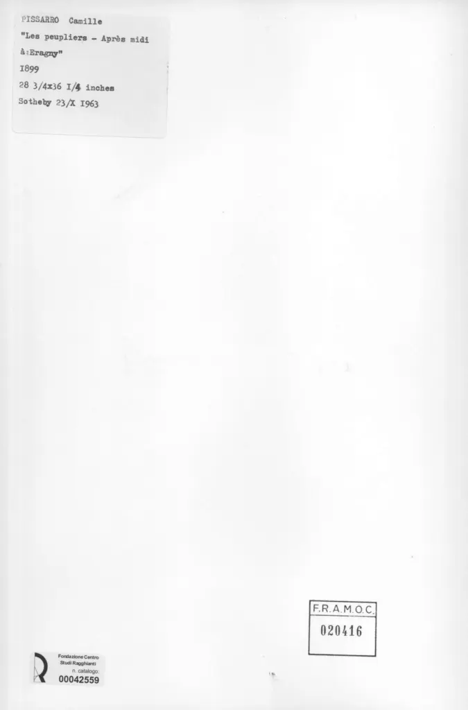 Anonimo , Pissarro, Camille - sec. XIX - Les peupliers. Apr&egrave;s midi &agrave; Eragny , retro