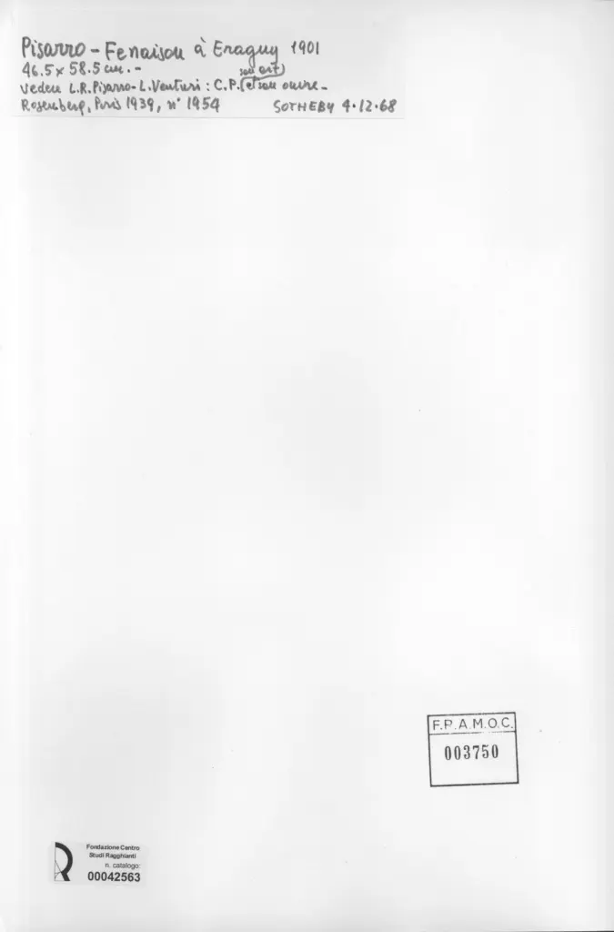 Anonimo , Pissarro, Camille - sec. XX - Fenaison &agrave; Eragny , retro