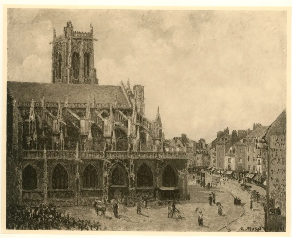 Anonimo , Pissarro, Camille - sec. XX - Die Kirche Saint Jacques in Dieppe , fronte