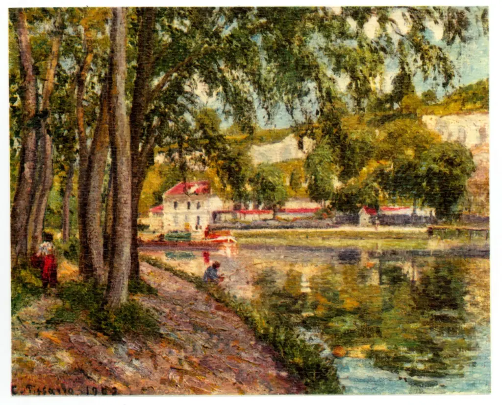 Anonimo , Pissarro, Camille - sec. XX - Chemin de halage &agrave; Saint-Mamm&egrave;s , fronte