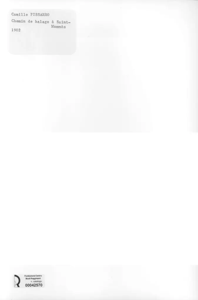 Anonimo , Pissarro, Camille - sec. XX - Chemin de halage &agrave; Saint-Mamm&egrave;s , retro