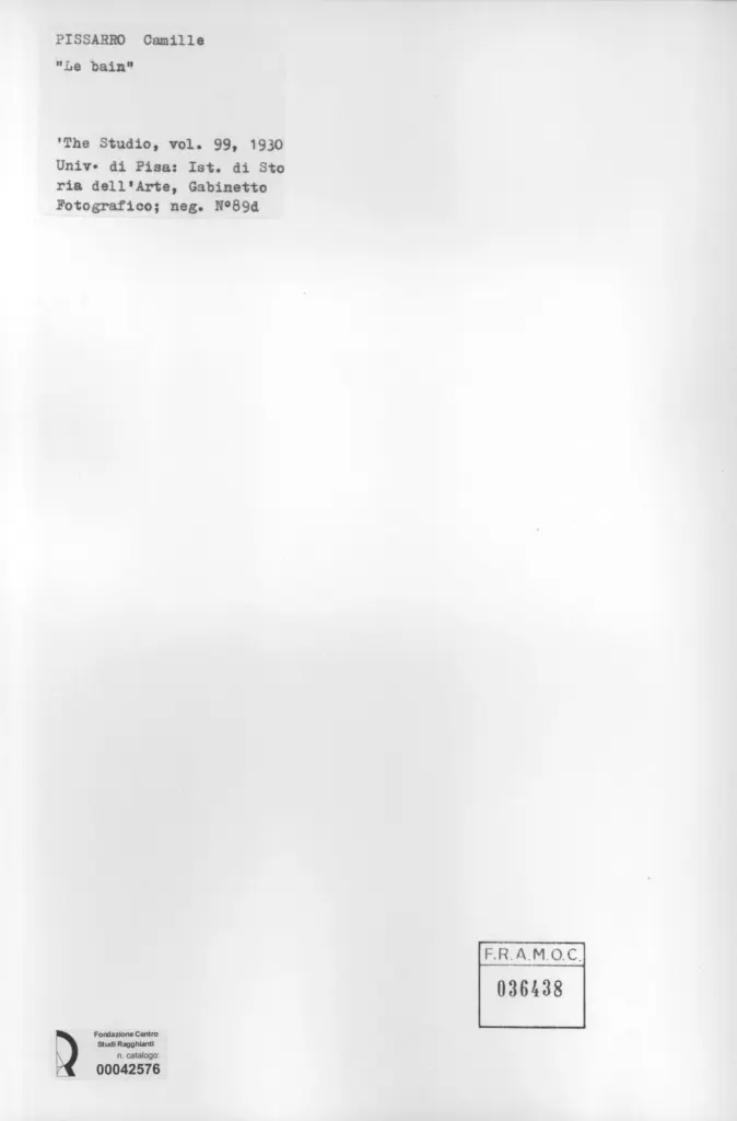 Anonimo , Pissarro, Camille - sec. XIX - Le bain , retro