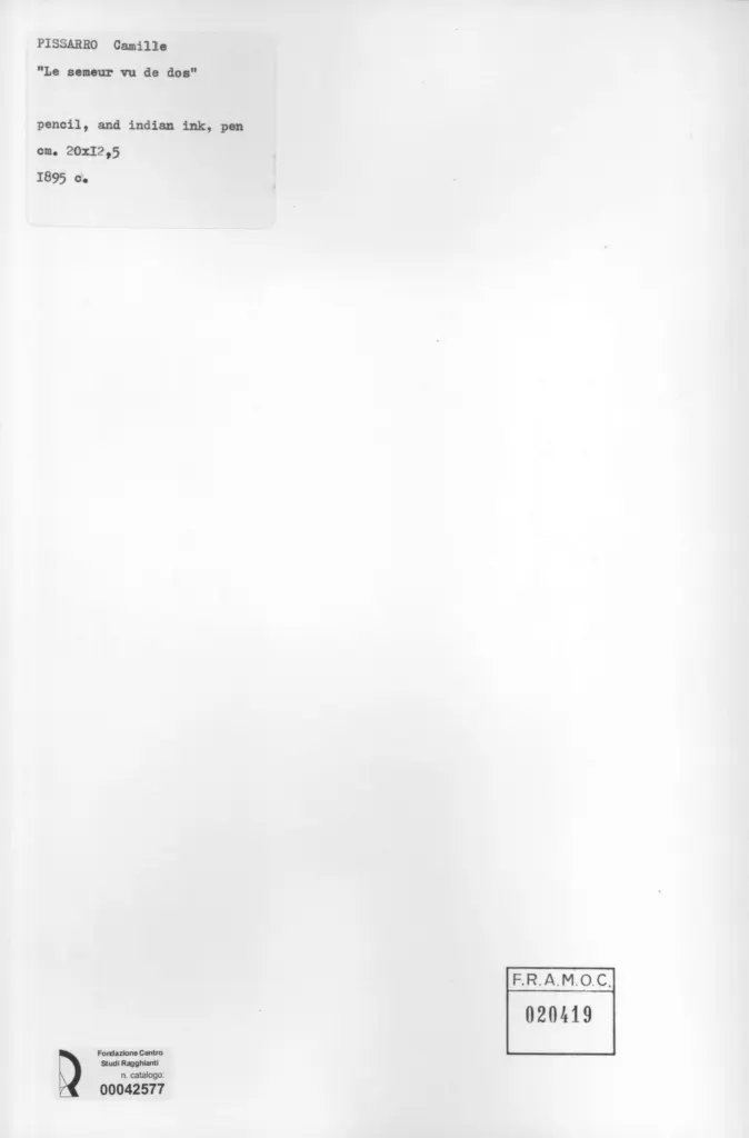 Anonimo , Pissarro, Camille - sec. XIX - Le semeur vu de dos , retro