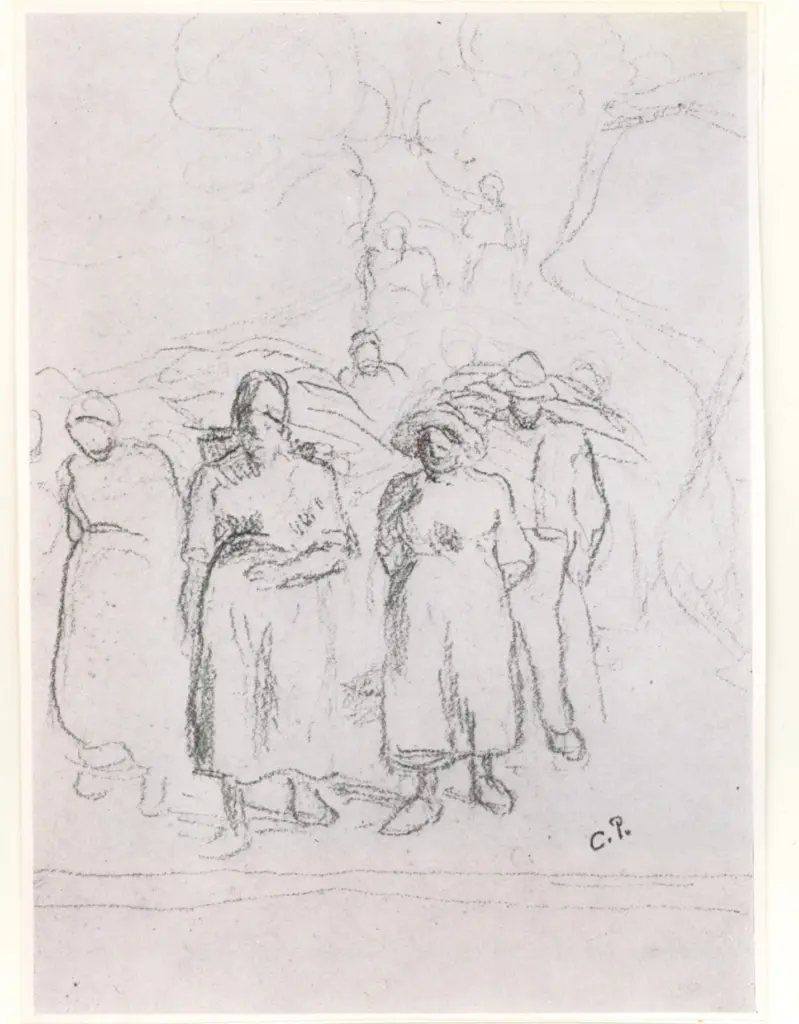 Anonimo , Pissarro, Camille - sec. XIX - &Eacute;tude de paysannes , fronte