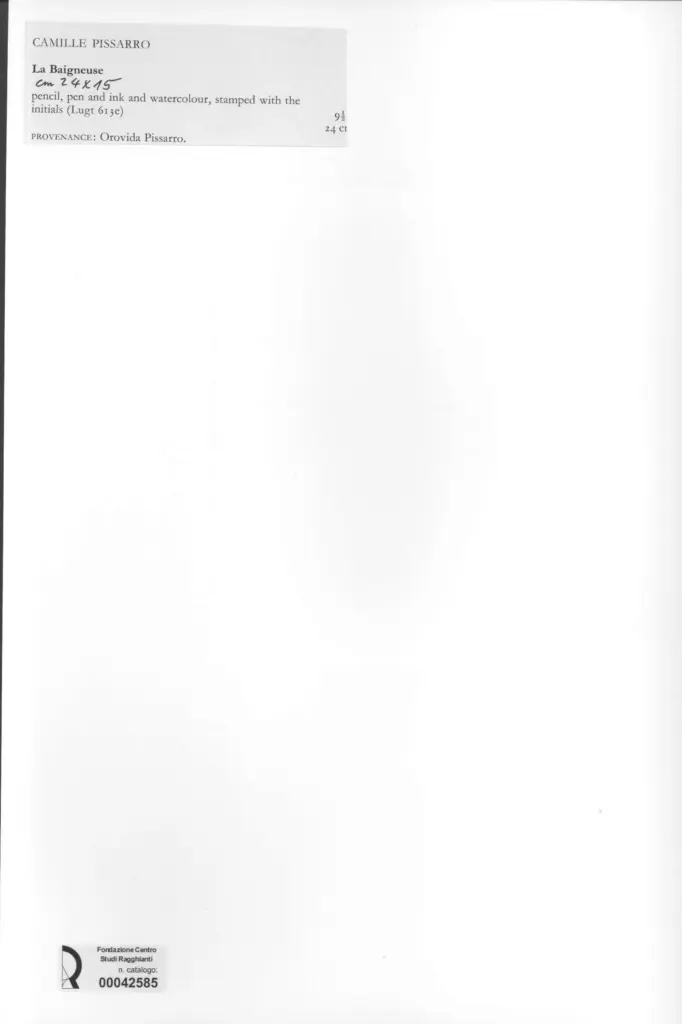 Anonimo , Pissarro, Camille - sec. XIX - La Baigneuse , retro