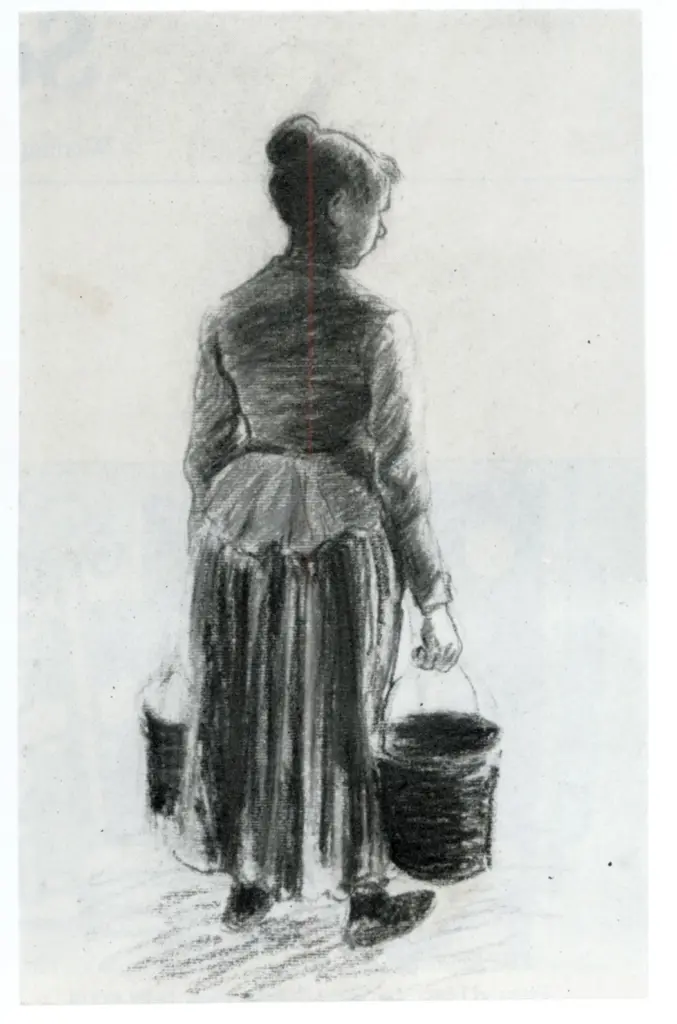 Anonimo , Pissarro, Camille - sec. XIX - Jeune fille aux sceaux , fronte