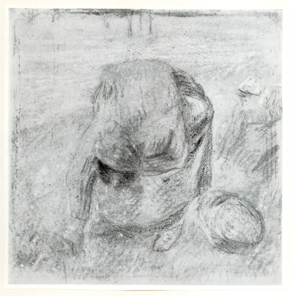 Anonimo , Pissarro, Camille - sec. XIX - Paysanne au travail , fronte