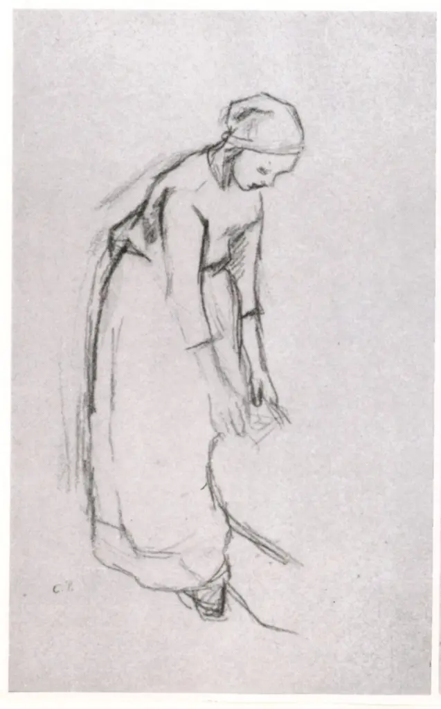Anonimo , Pissarro, Camille - sec. XIX - Une Paysanne travaillant , fronte