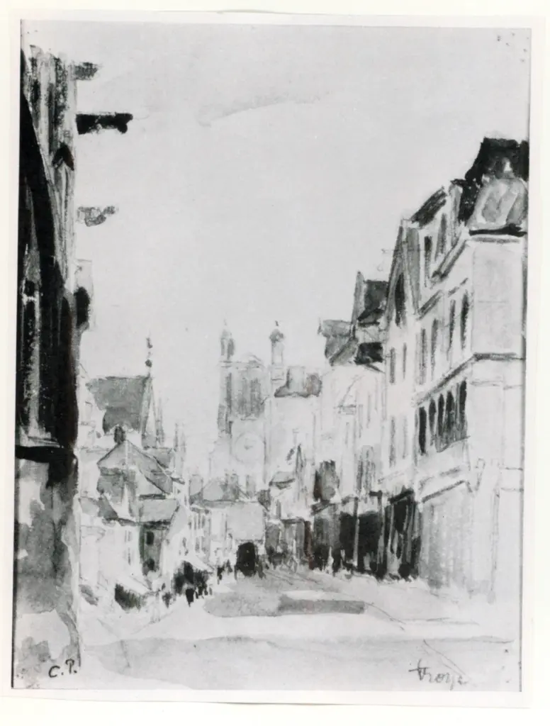 Anonimo , Pissarro, Camille - sec. XIX - Troyes, centre ville , fronte