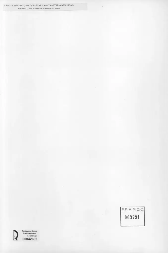 Anonimo , Pissarro, Camille - sec. XX - Der Boulevard Montmartre (Mardi gras) , retro