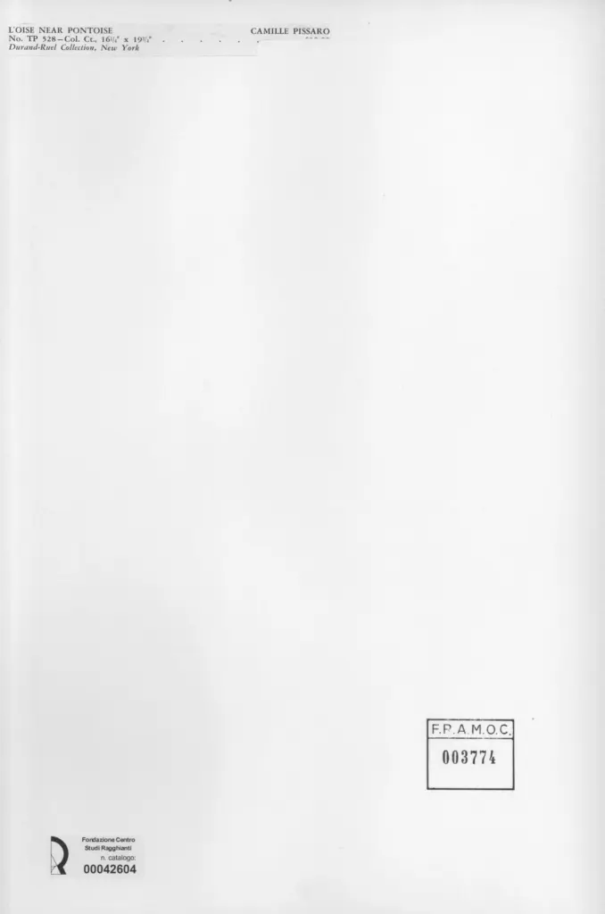 Anonimo , Pissarro, Camille - sec. XIX - L'oise near Pontoise , retro