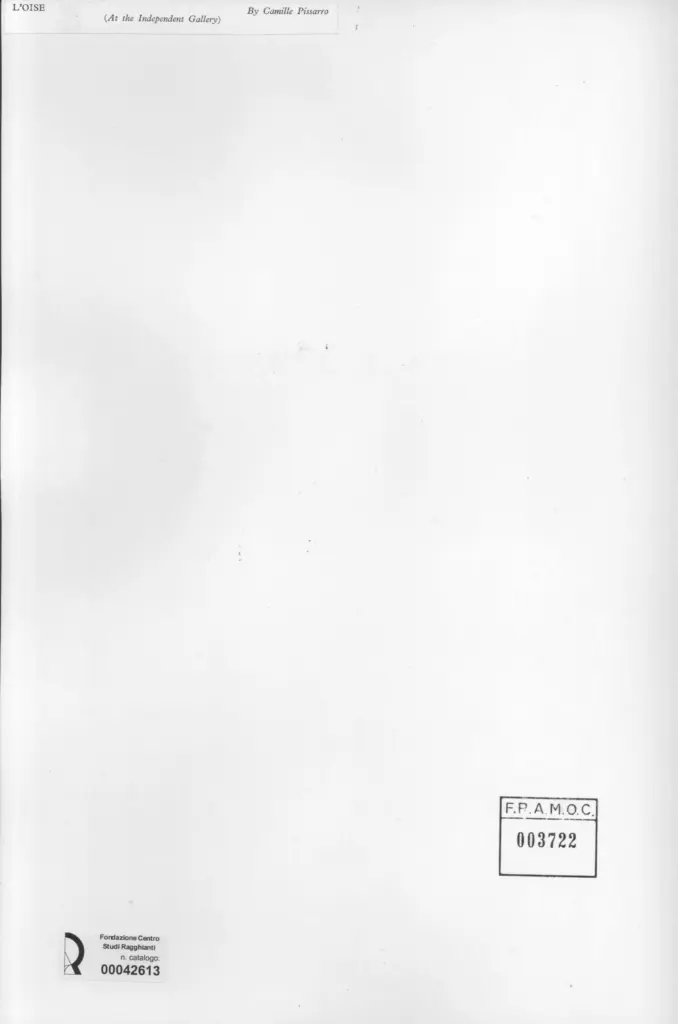 Anonimo , Pissarro, Camille - sec. XIX - L'Oise , retro