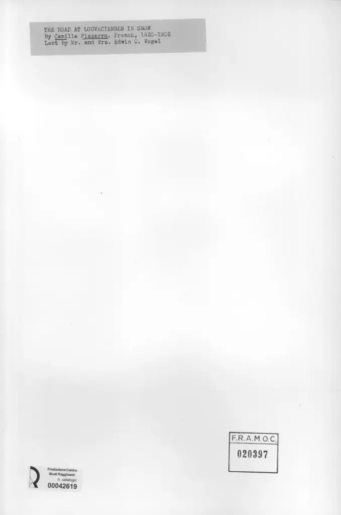 Anonimo , Pissarro, Camille - sec. XIX - The road at Louveciennes in snow , retro